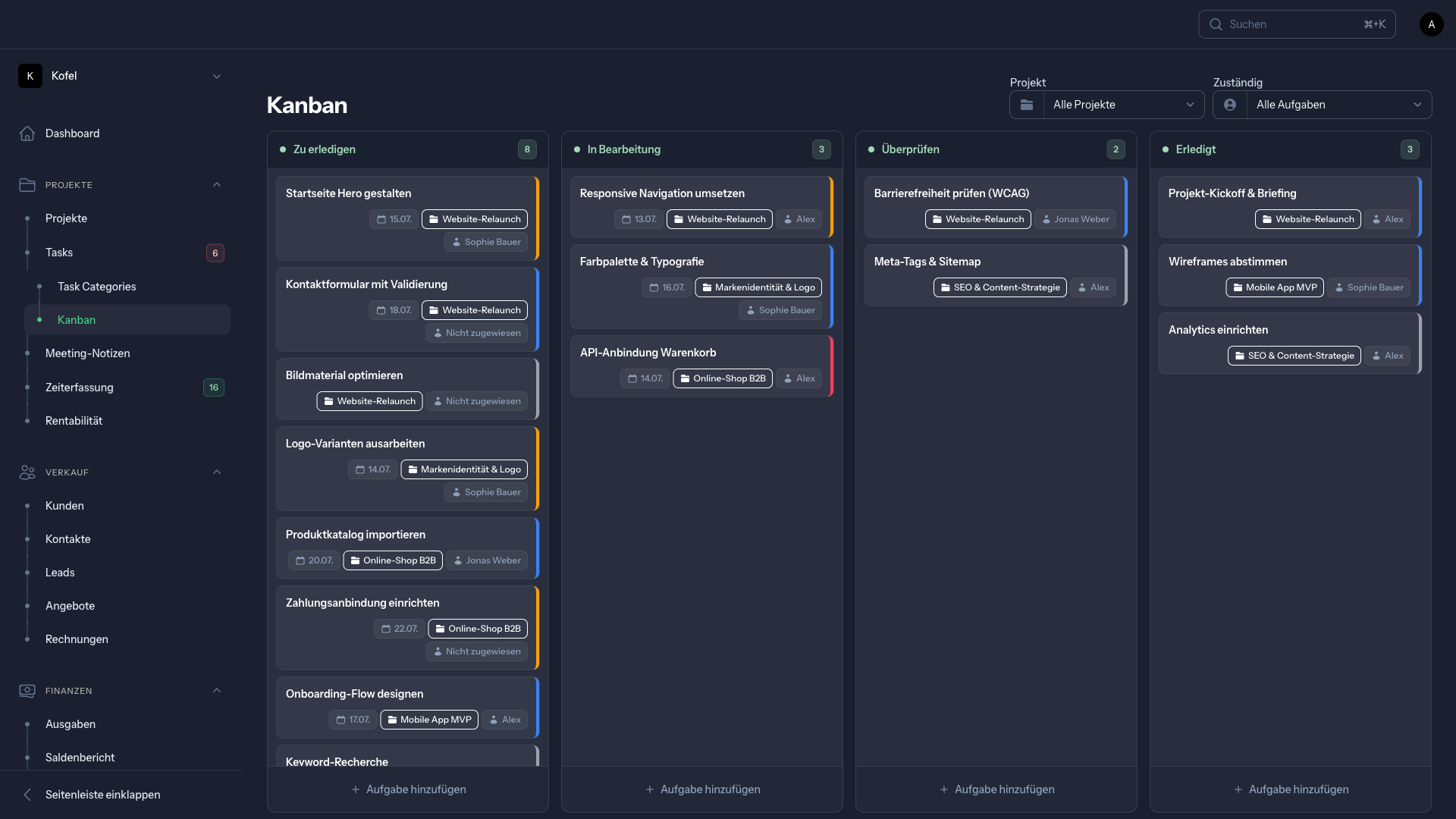 Kanban & Aufgaben
